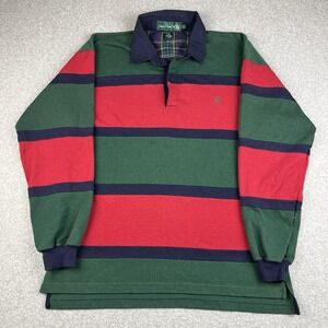 VTG Knights of the Round Table Shirt Mens Large Striped Rugby‎ Green Red Krueger
